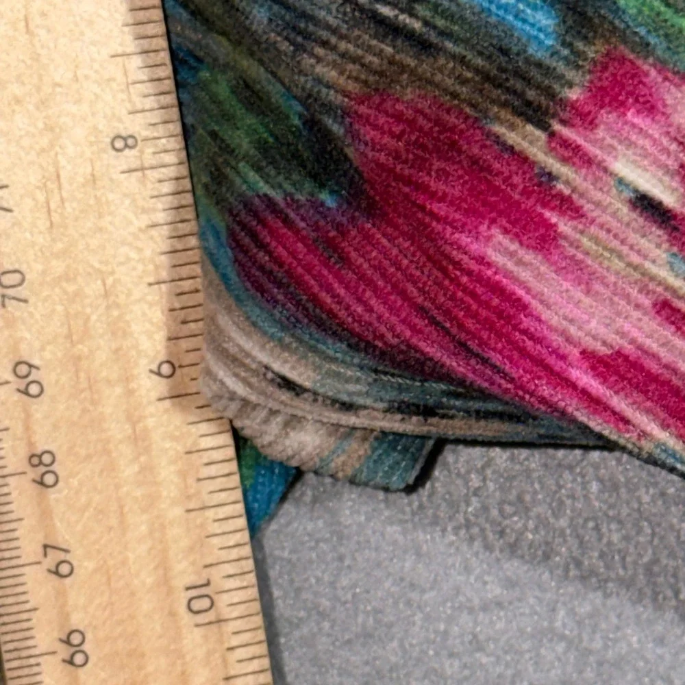 Abstract Textured Maximalism Corduroy Zip Up XL Jacket Art To Wear Artsy Boho